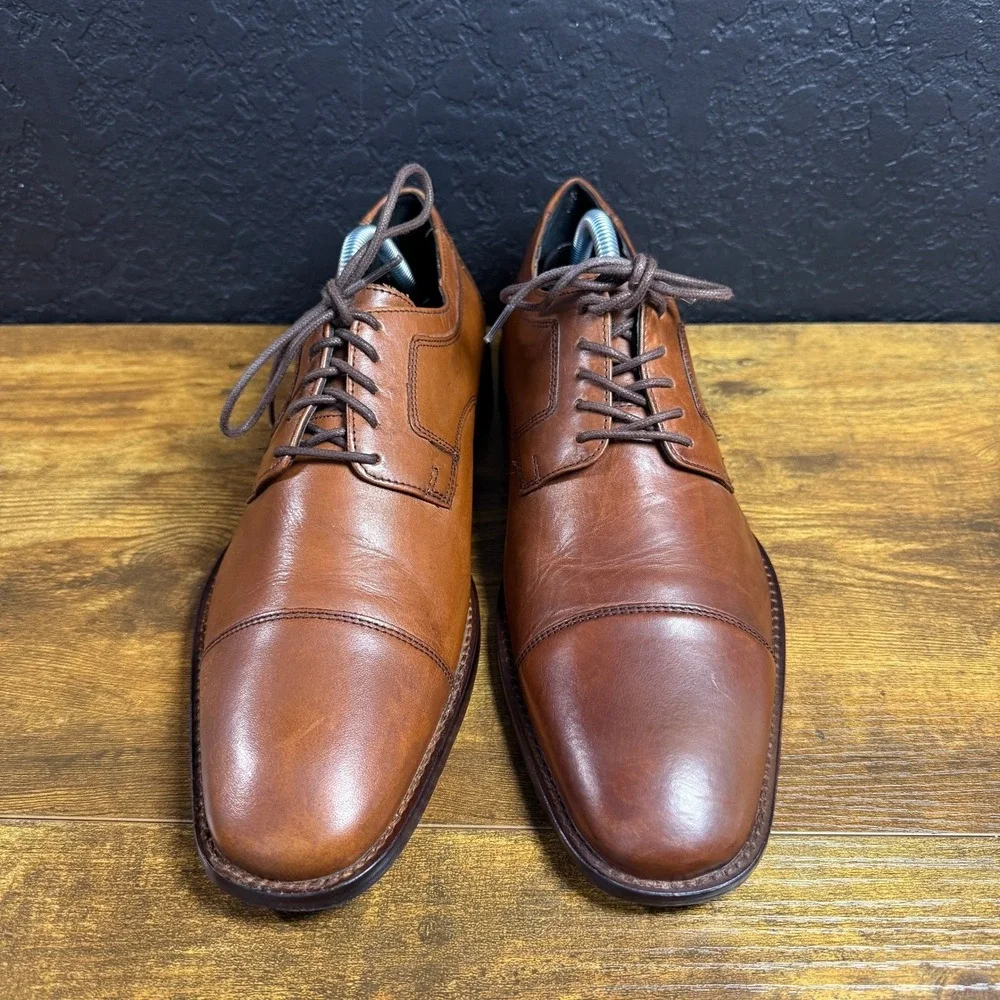 Johnston‎ & Murphy J. Murphy 59-11566 Tan Leather Cap Toe Oxford Mens 9.5M